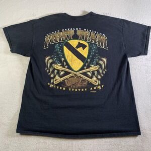7.62 Design Shirt Mens XL Black First Cavalry Division First Team Army Tee